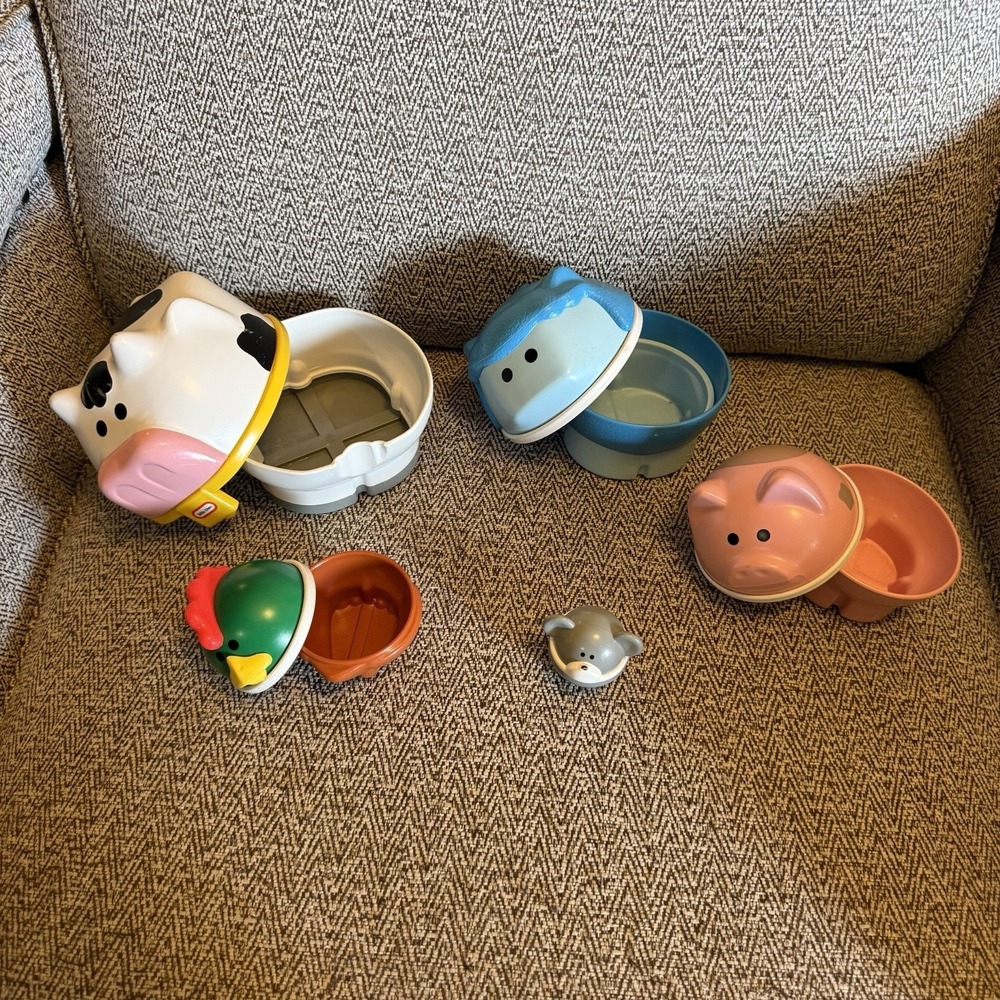 Little Tikes NESTING FARM ANIMALS Cow Lamb Pig Chicken Mouse Vintage COMPLETE - Picture 7 of 8